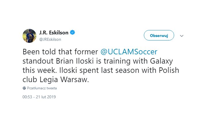 Piłkarz Legii Warszawa na testach w LA Galaxy